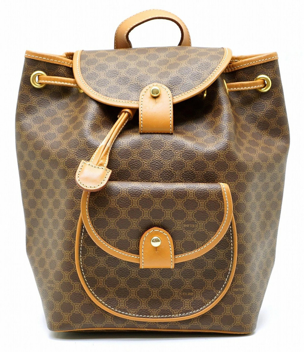 Celine Macadam backpack rucksack leather brown gold